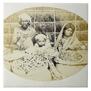 Hindische Gemüse-und Frucht-Verkäufer in Madras, Fliese