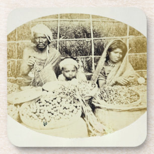 Hindische Gemüse-und Frucht-Verkäufer in Madras, Untersetzer