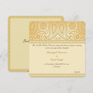 Hindische Hochzeit Goldpaisleys Einladung