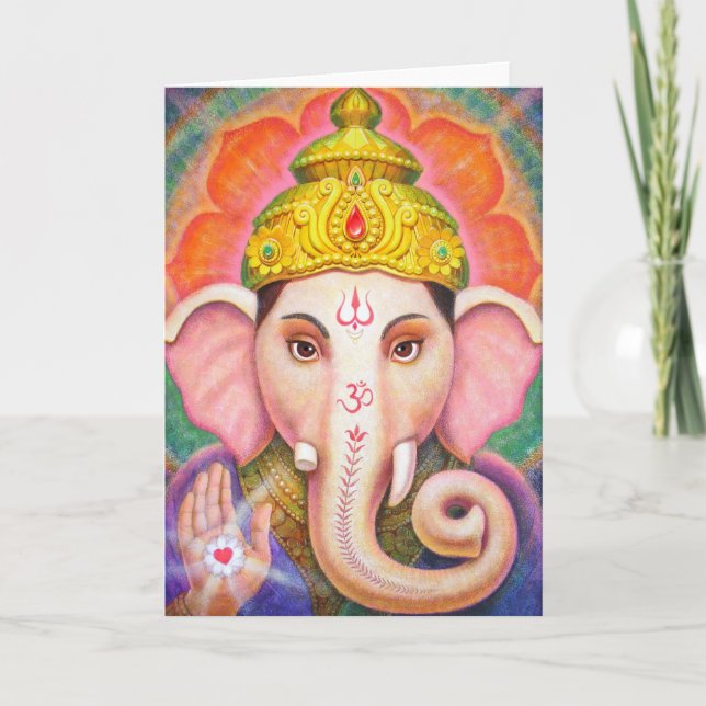 Hindische Kunst Ganesha positive geistige Karte (Vorderseite)