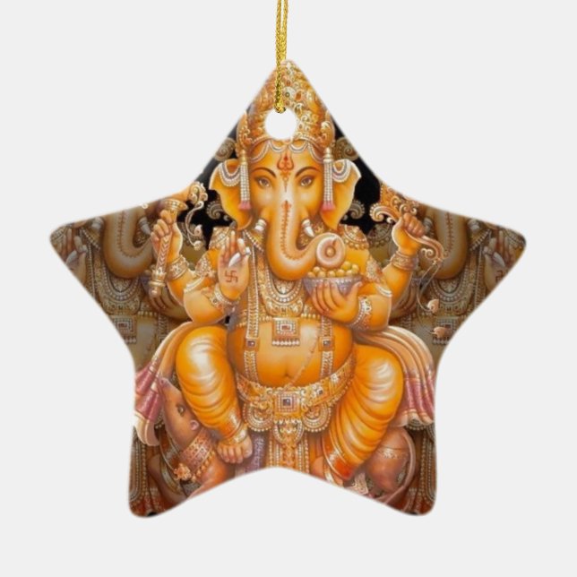 Hindischer Gott Ganesh Keramikornament (Vorne)