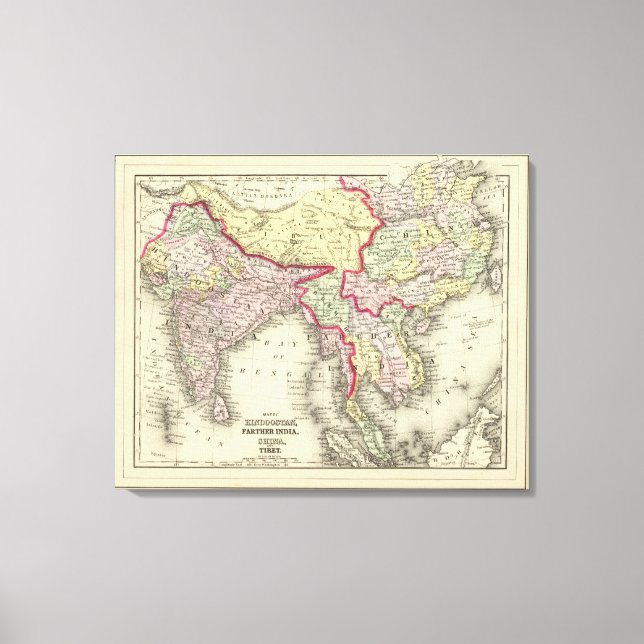Hindoostan, Farther India, China, Tibet Leinwanddruck (Vorderseite)