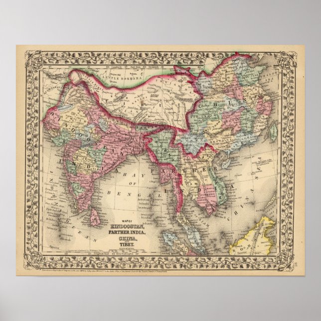 Hindoostan, Farther India, China, Tibet Poster (Vorne)