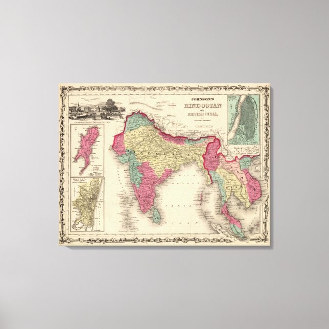Hindostan oder Britisches Indien Leinwanddruck (Vorderseite)