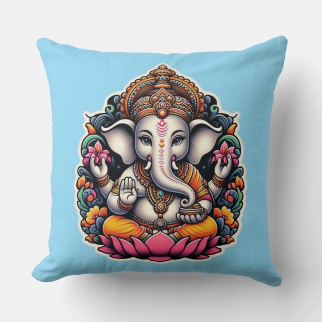 Hindou God Ganesh / Ganesha Coussin (Recto)