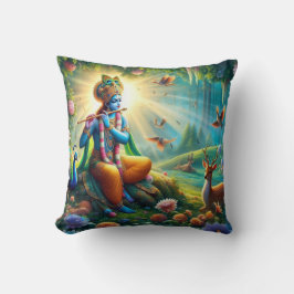 Hindou God Krishna Coussin avec Om Design dos