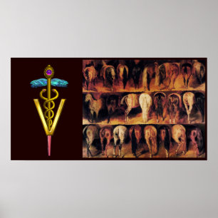 Hindquartier/CADUCEUS VETERINÄRSYMBOL Poster