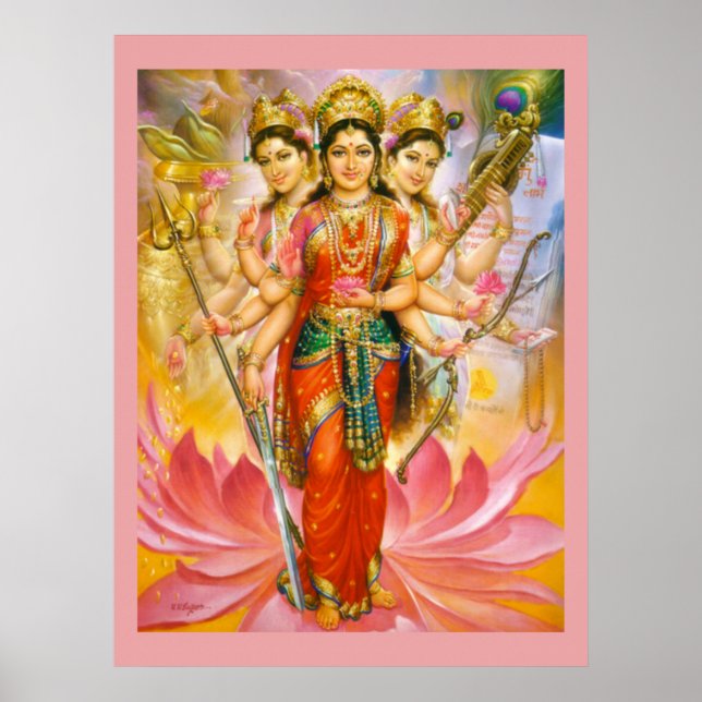 Hindu Drei Goddesses große Leinwand drucken Poster (Vorne)