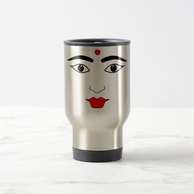 Hindu Frau Schwarz-weiß Red Bindi Mark Reisebecher (Mittel)