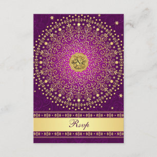 Hindu Ganesh Lila Violette Goldene Schriftrollen H Einladung