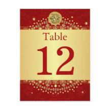 Hindu Ganesh Red, Gold Table Numéro Carte postale