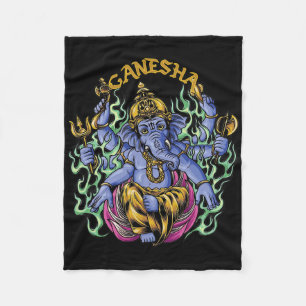 Hindu Ganesha Gott Elefant spirituell Yoga Meditat Fleecedecke