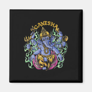 Hindu Ganesha Gott Elefant spirituell Yoga Meditat Magnet