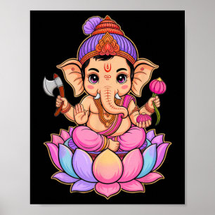 Hindu Ganesha Puja Elefant Gott Indien Meditation Poster