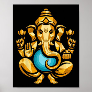 Hindu Ganesha Puja Elefantengott Indien Meditation Poster