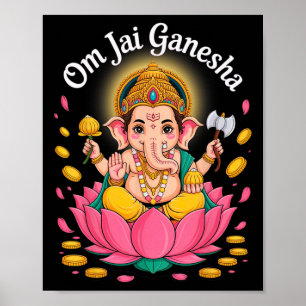 Hindu Ganesha Puja Elefantengott Indien Meditation Poster