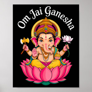 Hindu Ganesha Puja Elefantengott Indien Meditation Poster