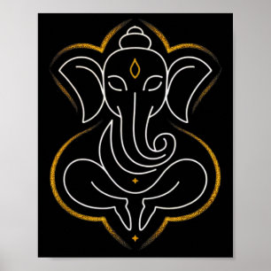 Hindu Ganesha Puja Elefantengott Indien Meditation Poster