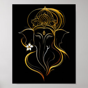 Hindu Ganesha Puja Elefantengott Indien Meditation Poster