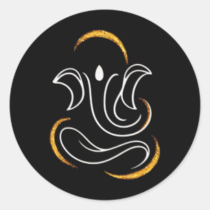 Hindu Ganesha Puja Elefantengott Indien Meditation Runder Aufkleber