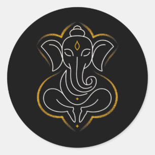 Hindu Ganesha Puja Elefantengott Indien Meditation Runder Aufkleber