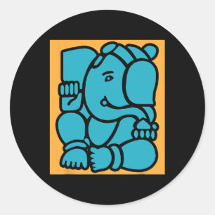Hindu Ganesha Puja Elefantengott Yoga Meditation M Runder Aufkleber