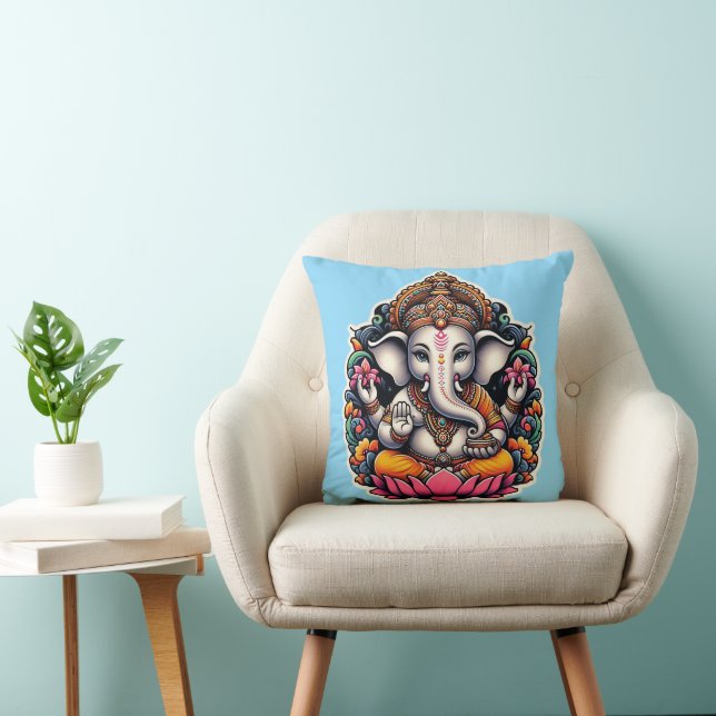 Hindu God Ganesh/Ganesha/Ganpati Throw Pillow Kissen (Stuhl )