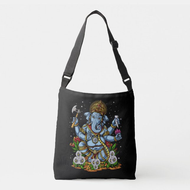 Hindu God Ganesha Tragetaschen Mit Langen Trägern (Vorderseite)