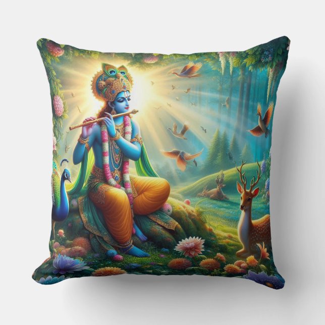 Hindu God Krishna Kissen mit om Design auf der Rüc (Vorderseite)