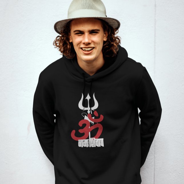 Hindu God Shiva Om Namah Shivay mit Trident OM Hoodie (Von Creator hochgeladen)