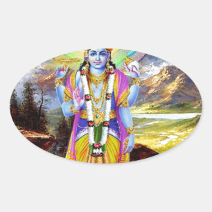 HINDU GOD VISHNU OVALER AUFKLEBER