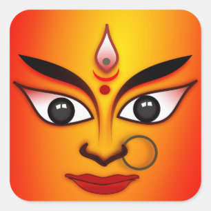 Hindu Goddeß Durga Quadratischer Aufkleber