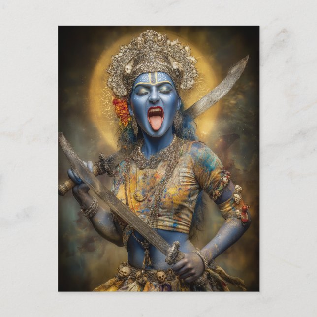 Hindu Goddess Kali Modern Malerei Shakti Art Postkarte (Vorderseite)