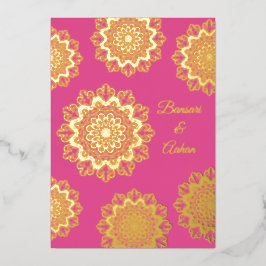 Hindu gold Mandala Hochzeit Folieneinladung