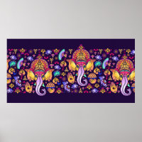 Hindu Gott Ganesha und indische Symbole in der Str