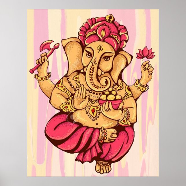 Hindu Gott Lord Ganesh Ganesha Glück Riches Gott Poster (Vorne)