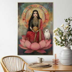 Hindu-Göttin Lakshmi Art Nouveau-Mosaikmalerei Poster