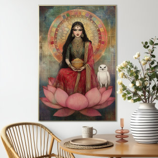 Hindu-Göttin Lakshmi Art Nouveau-Mosaikmalerei Poster