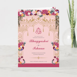 Hindu Hochzeitfeier Hübsch tropische Flora Programm