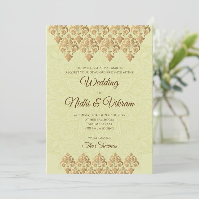 Hindu-Hochzeitkarten & indische Einladungen (Stehend Vorderseite)