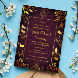 Hindu House Erwärmung Griha Pravesh Einladung