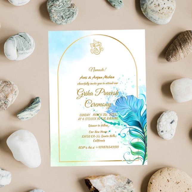 Hindu House Erwärmung Griha Pravesh Einladung (Von Creator hochgeladen)