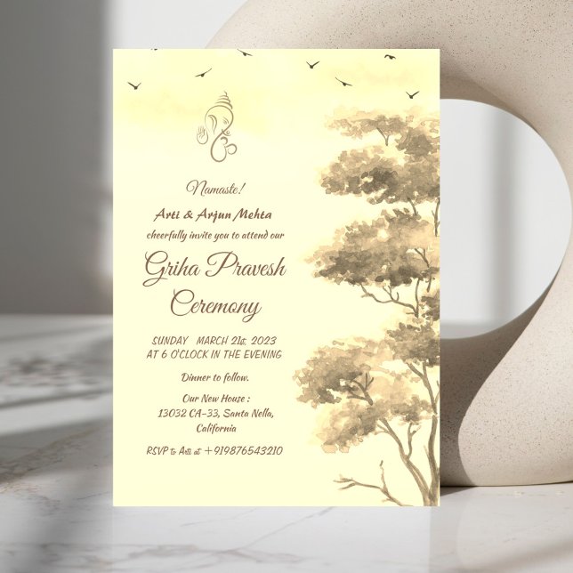 Hindu House Erwärmung Griha Pravesh Einladung (Von Creator hochgeladen)