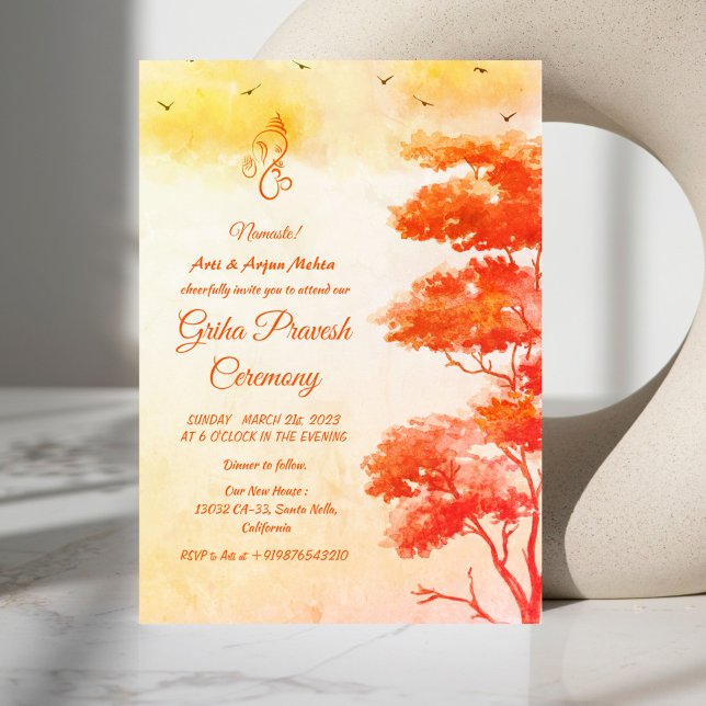 Hindu House Erwärmung Griha Pravesh Einladung (Von Creator hochgeladen)