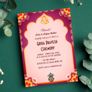 Hindu House Erwärmung Griha Pravesh Einladung