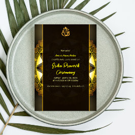 Hindu House Erwärmung Griha Pravesh Golden Chakra Einladung