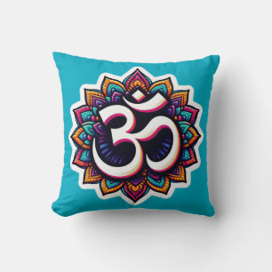 Hindu-Medikationssymbol Om Throw Kissen