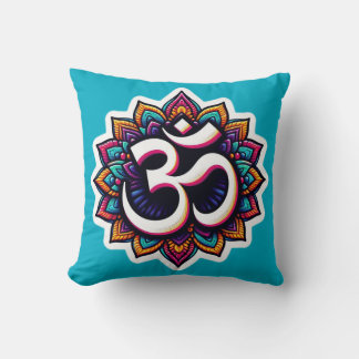Hindu-Medikationssymbol Om Throw Kissen