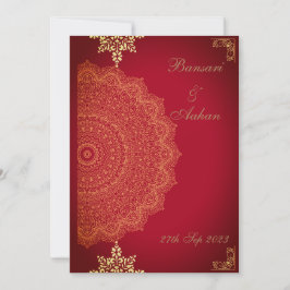 Hindu Red Mandala Hochzeit Einladung