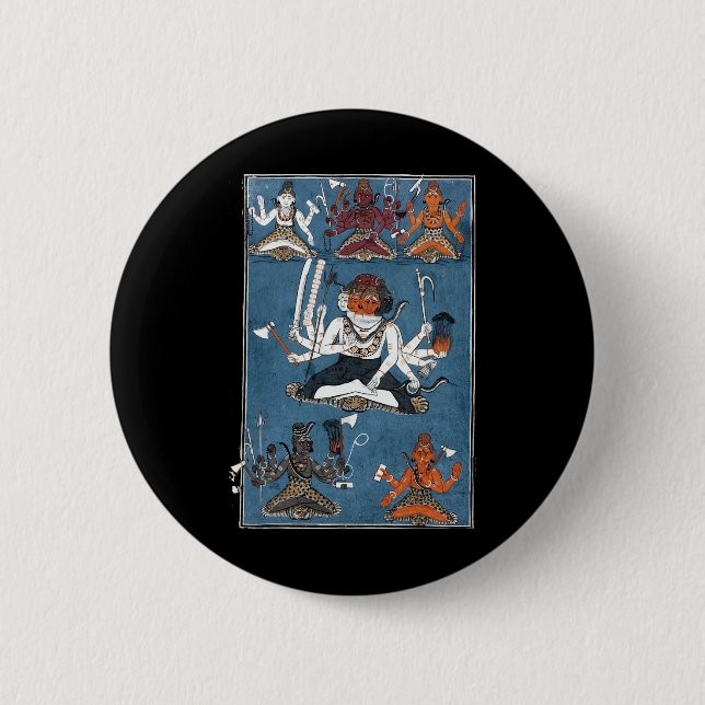 Hindu Shiva Yoga Meditation Mandala  Button (Vorderseite)